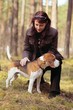 woman with  beagle